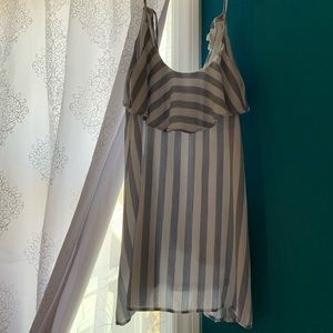Women’s Striped Beach Cover Up/Summer Mini Dress, S, Flowy & Flirty